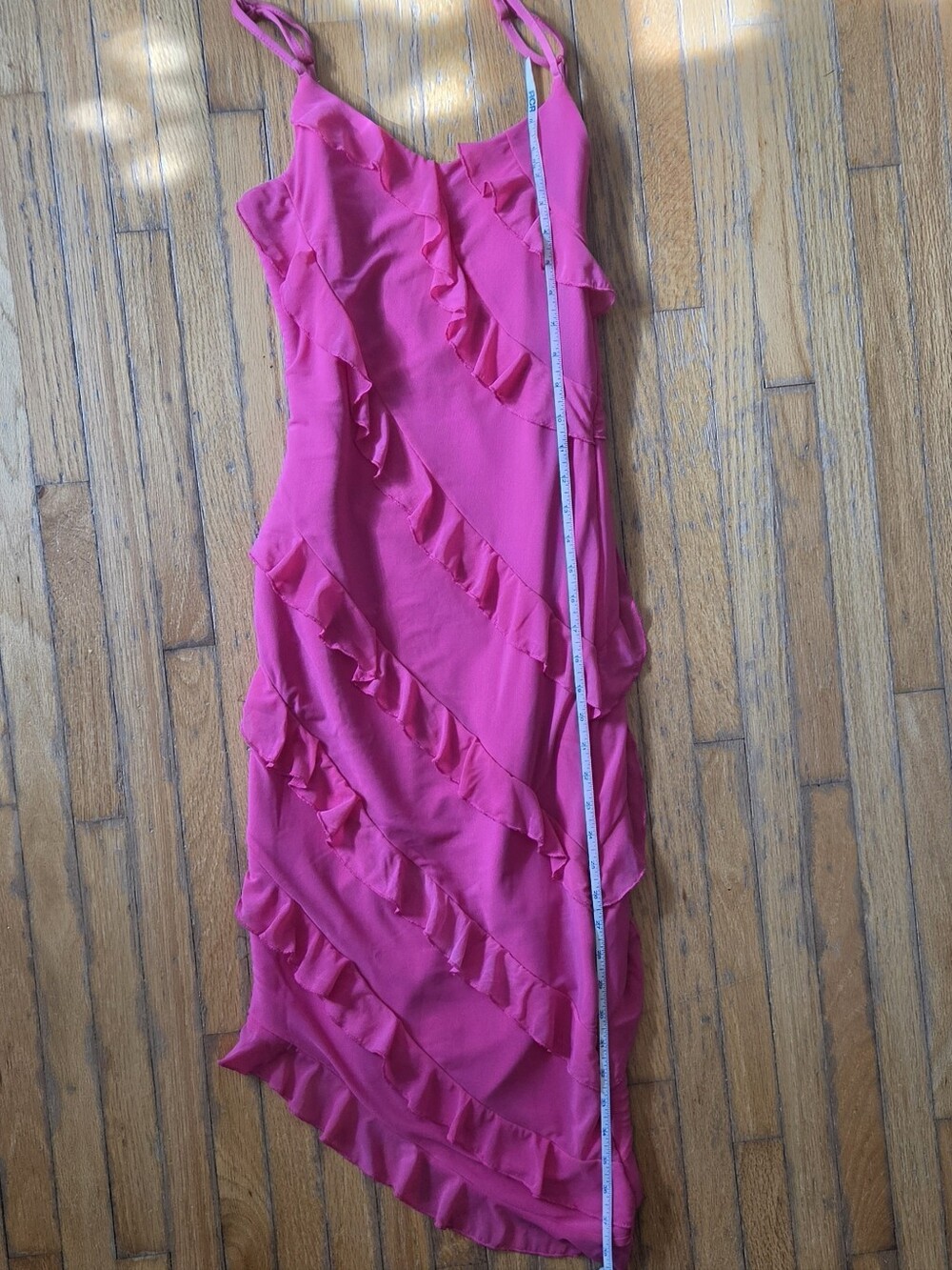 Hot Pink Ruffled Dress - Picture 3 of 7